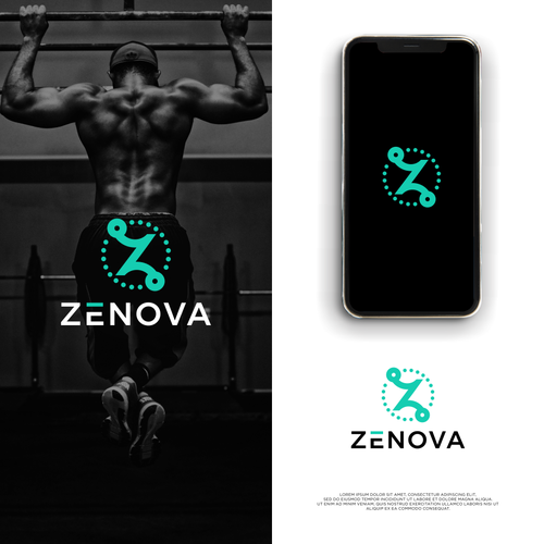 Zenova Logo: Revolutionary suite of health and wellness mobile apps Design by -BlackHorse™ -