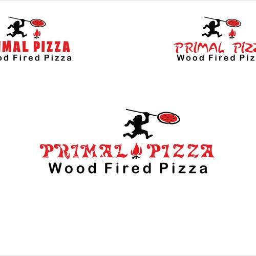 Create A Caveman Or Cavewoman Cooking A Pizza Over A Wood Fire Logo Brand Identity Pack Contest 99designs