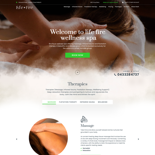 Simple Wellness Spa Website Design réalisé par Web Hub