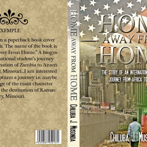 A book cover illustrating the journey of an international student from Africa to America Design by ilyasshoppus