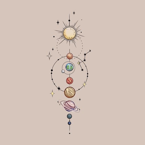 Planetary Tattoo Design Design by Anastasia1995