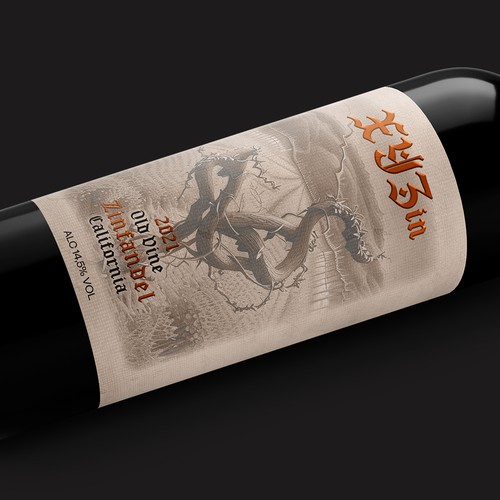 Design Gothic Old Vine Zinfandel Wine Label por LABELL®