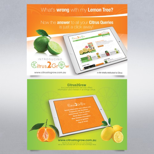 Citrus Site needs eye catching Promotional Post Card with zest and zing デザイン by Stanojevic