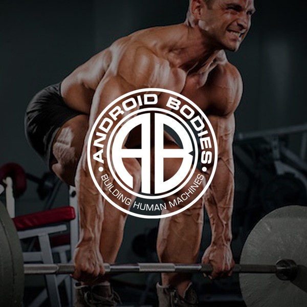 Design by Gadot99 titled "Android Bodies: Building Human Machines. Logo for Strength Training/Athletic Performance Facility"