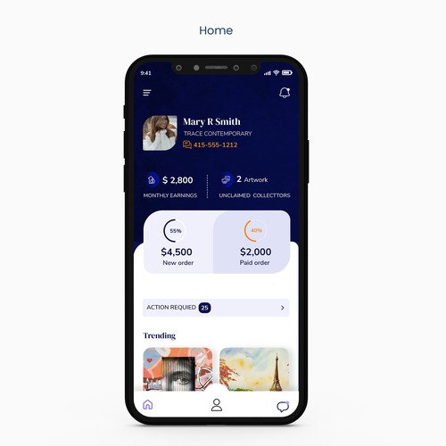 [URGENT] We need a BEAUTIFUL home screen for our NEW art mobile app Design von MercClass