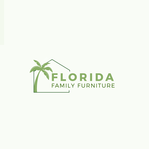 logo that displays the image of a family owned furniture store that sells quality at discount prices Design by meritdesign.
