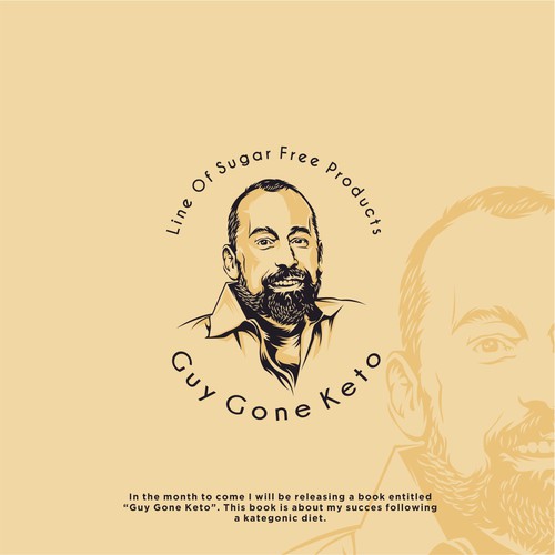 Guy Gone Keto - caricature and logo for line of consumer goods.
