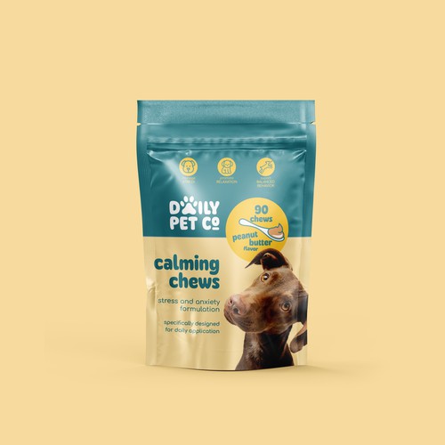 Daily Pet Co. - Calming Pet Chews Package Development Design by Sara Gaspar