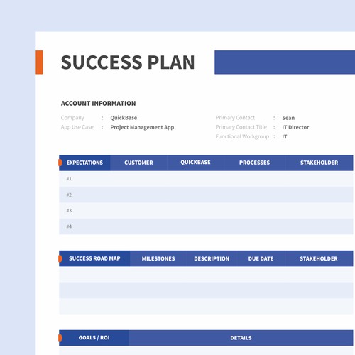 Success Plan Template Other business or advertising contest
