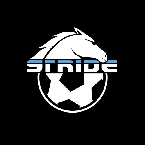 Create a horse inspired illustration for 'Stride', a competitive youth soccer tournament. Design by Alejandro Vici