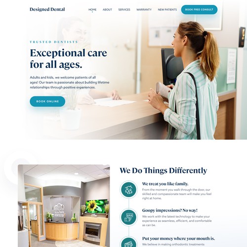 Home page for dental practice Design by monodeepsamanta