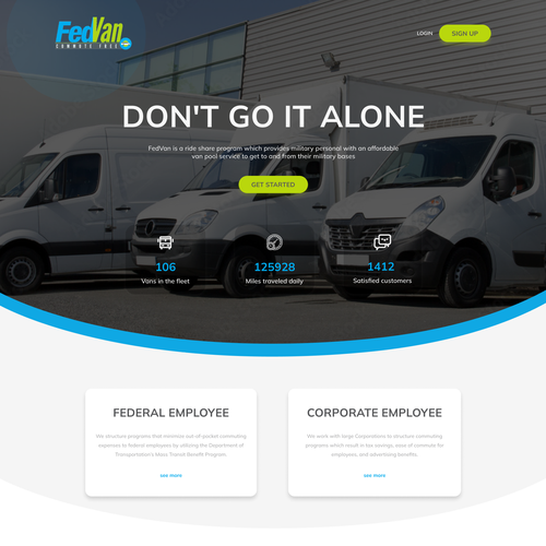 Modern Vanpool Franchise Marketing Landing Page Design by Juanlr14