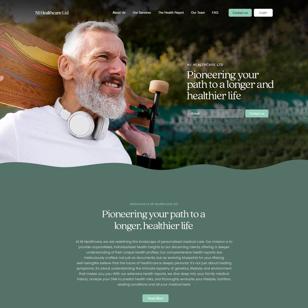 Website for pioneering personalised healthcare company