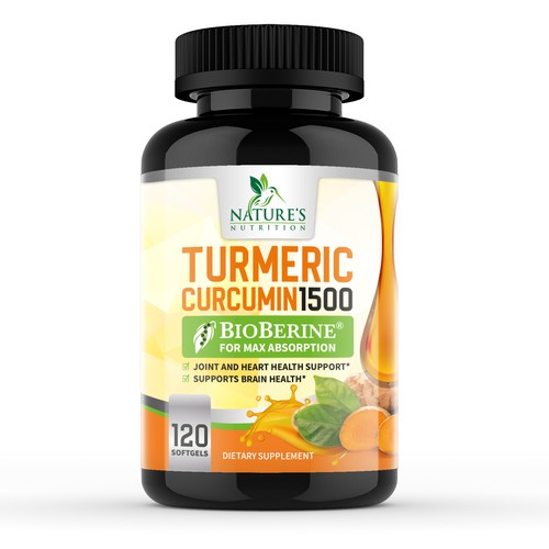 Nature's Nutrition - Needs a Colorful Turmeric Product Label Design by EffieK