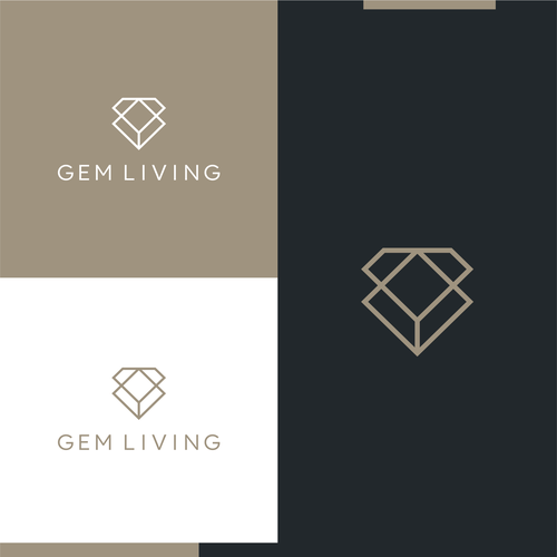 Geometrical, minimalist, modern brand design for Gem Living Design by boriman05