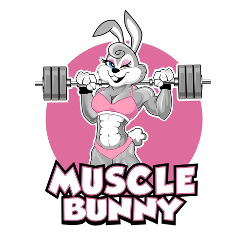 Buff Bunny with logo | Sticker