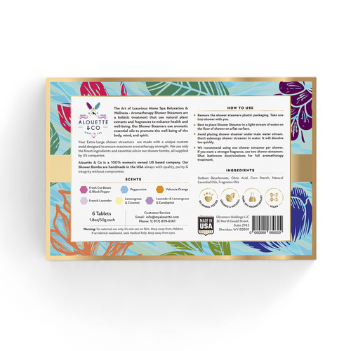 Design Beautiful Colorful Shower Steamer Gift Box that shouts Click me!  for French Luxury Bath & Shower Company Design by EffieK