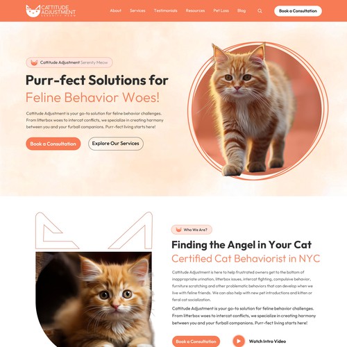 Create a website refresh for a cat behavior consultant! Design by Isaac Creative