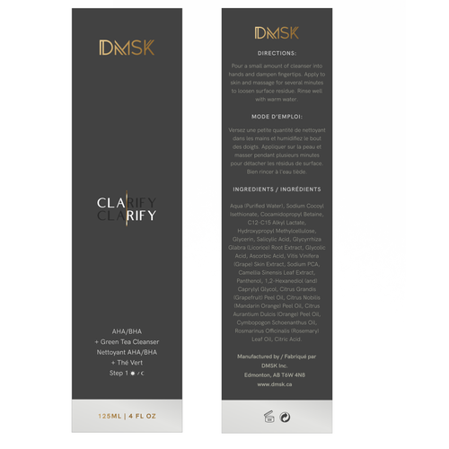 Luxury, high-end product box design for facial cleanser. Design by Santiago Trabucco