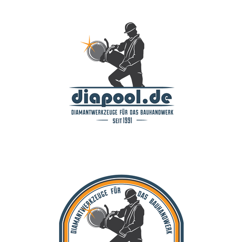 Design di Erstellen: Retro Logo für Onlineshop, Zielgruppe: Handwerker, Farben: blau, Grau, wenig Orange(Strich, Kontur, o.ä.) di Agi Amri