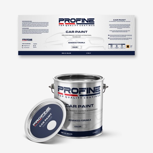 Label for our professional automotive and industrial coatings products Diseño de SRGrafica