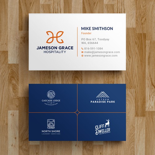 Create a modern and clean business card for a parent company with 4 subsidiaries Design by Roni_