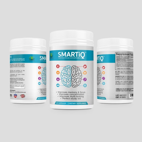 Brain Supplement Label Design Design réalisé par DesignSBS