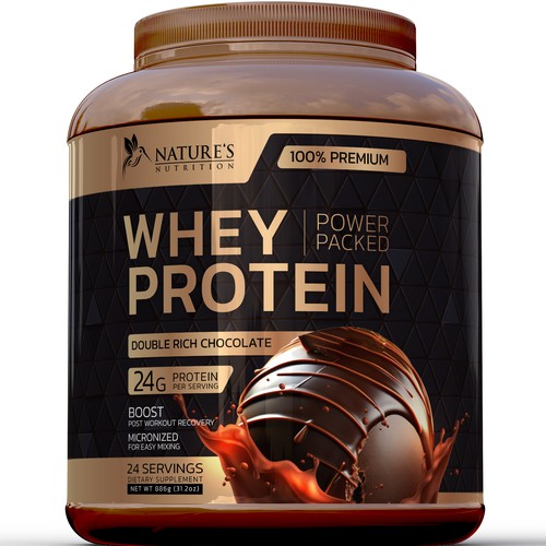 Diseño de Tasty Whey Protein Chocolate Design Needed for Nature's Nutrition de R O S H I N