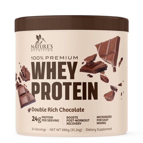 Diseño de Tasty Whey Protein Chocolate Design Needed for Nature's Nutrition de Leoxgfx