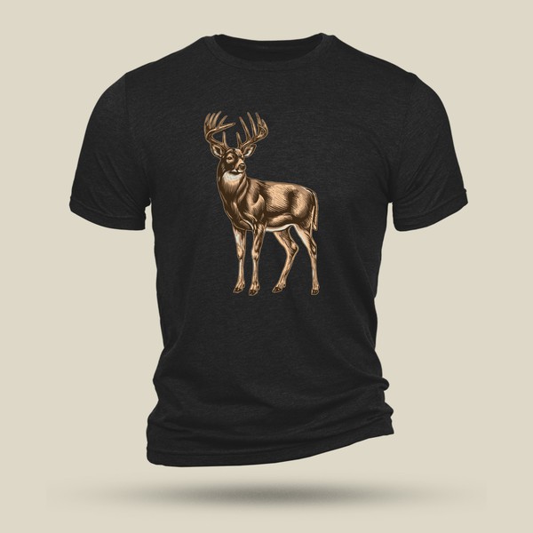 Deer themed nine line T-shirt