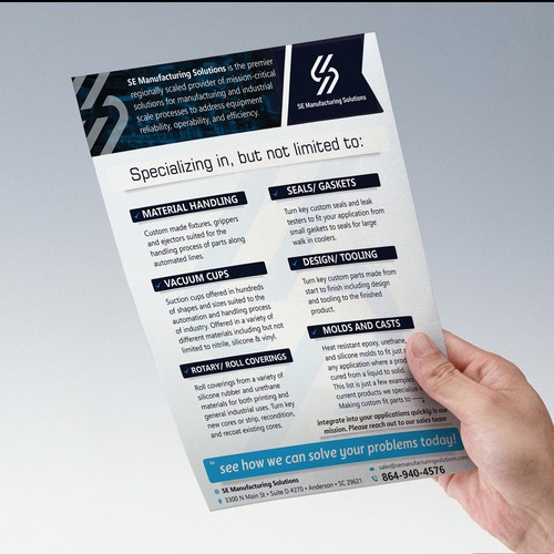 Clean single page line card for potential customers Design by JobDONE