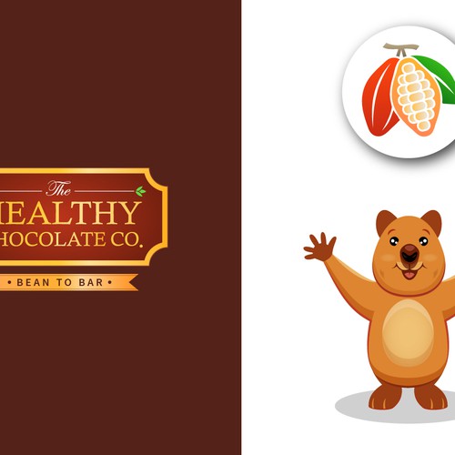 The Healthy Chocolate Company needs our happy mascot to be drawn and immortalised. Design by d r e a l m