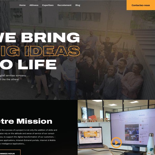 Diseño de página web propuesta en el concurso por Intricate