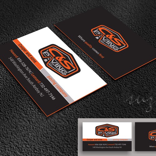 Design We are an asphalt paving company  card with character, style, stands out from everyone nothing bland no white ,add stuff di SUJAN SARDER