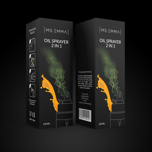 Luxury and Slim Design for a Olive Oil Sprayer Packaging Design by CK Graphic