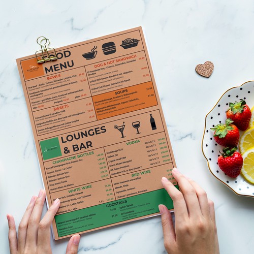 Menú propuesta en el concurso por SahishtaCreations