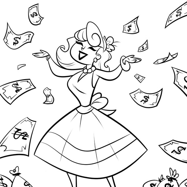 Adult coloring book character