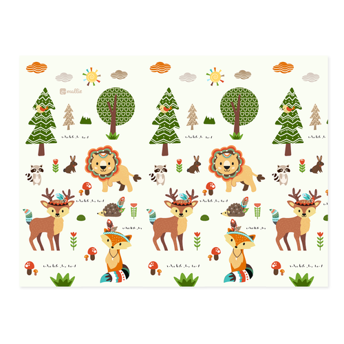 Illustration of kids playmat with animals Design by ies