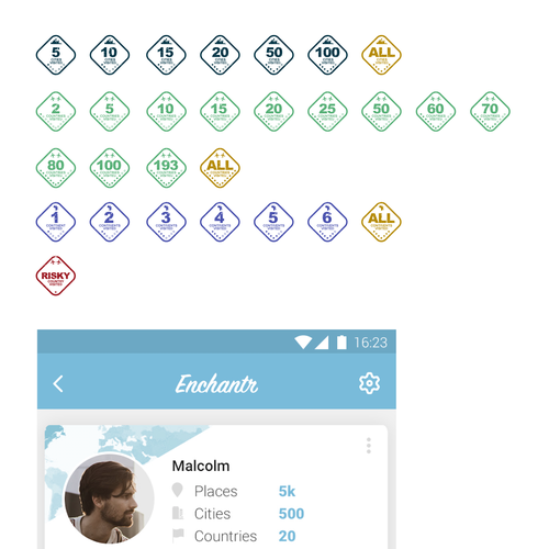 Travel Badges/Achievements Design by Ryan_N