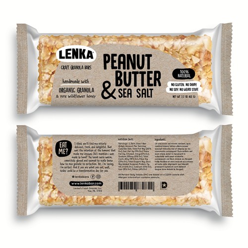 Craft Granola Bar Packaging for Millennials Design réalisé par MishkaBooo design