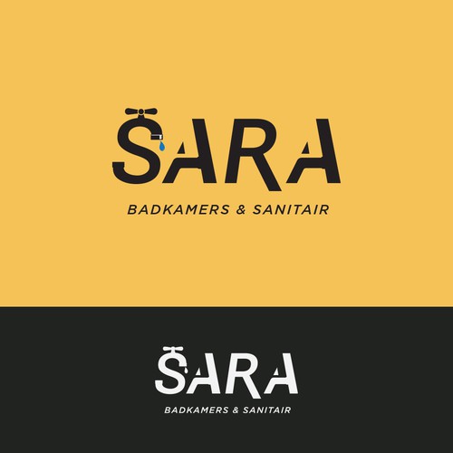 Logo moet SARA zijn ipv saar, letters moeten beeldmerk worden, ‘Badkamers & Sanitair’ eronder!! Design by AZIEY