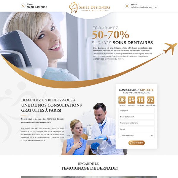 Highly converting Dental clinic landing page design 