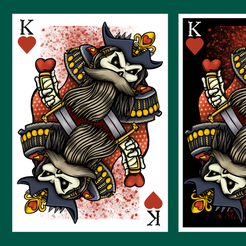 We want your artistic take on the King of Hearts playing card Design by Fafahrd Deustua