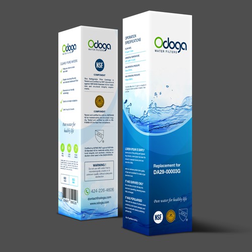 Looking for modern & luxurious redesign of water filter packaging Design by UniqueHub