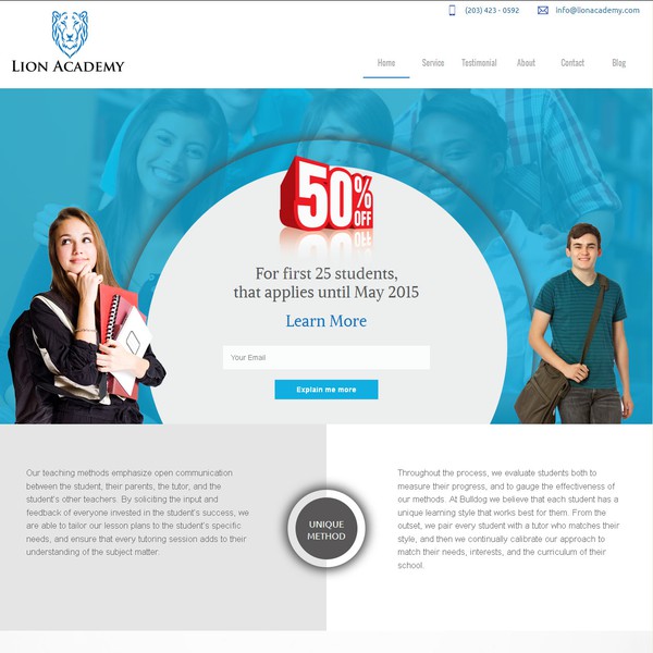 Website for Lion Academy Tutors