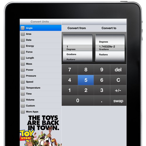 Design di Convert Units - iPad app - Design 1 screen UI buttons di Paaaaaaaaaaul