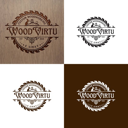 Design design a custom modern woodworking logo di InfiniDesign