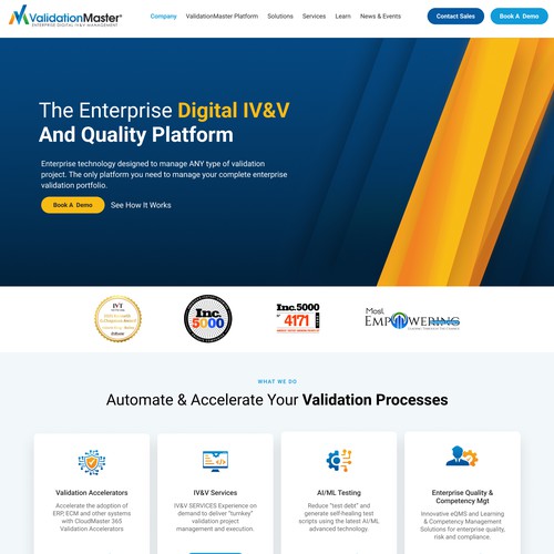 ValidationMaster Digital IV&V Website Re-Design Project Design by AxilSolutions