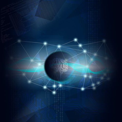 high-tech hackathon graphic art Design by Judgestorm