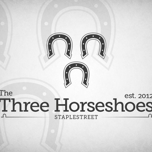 logo for Three Horseshoes Design by RamArt